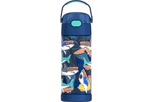 THERMOS FUNTAINER 14 Ounce Stainless Steel Vacuum Insulated Bottle, Surfin Sharks