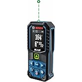 BOSCH GLM165-25G 165 Ft Blaze Green-Beam Laser Distance Measure, Includes 2 AA Batteries, Belt Clip, & Pouch