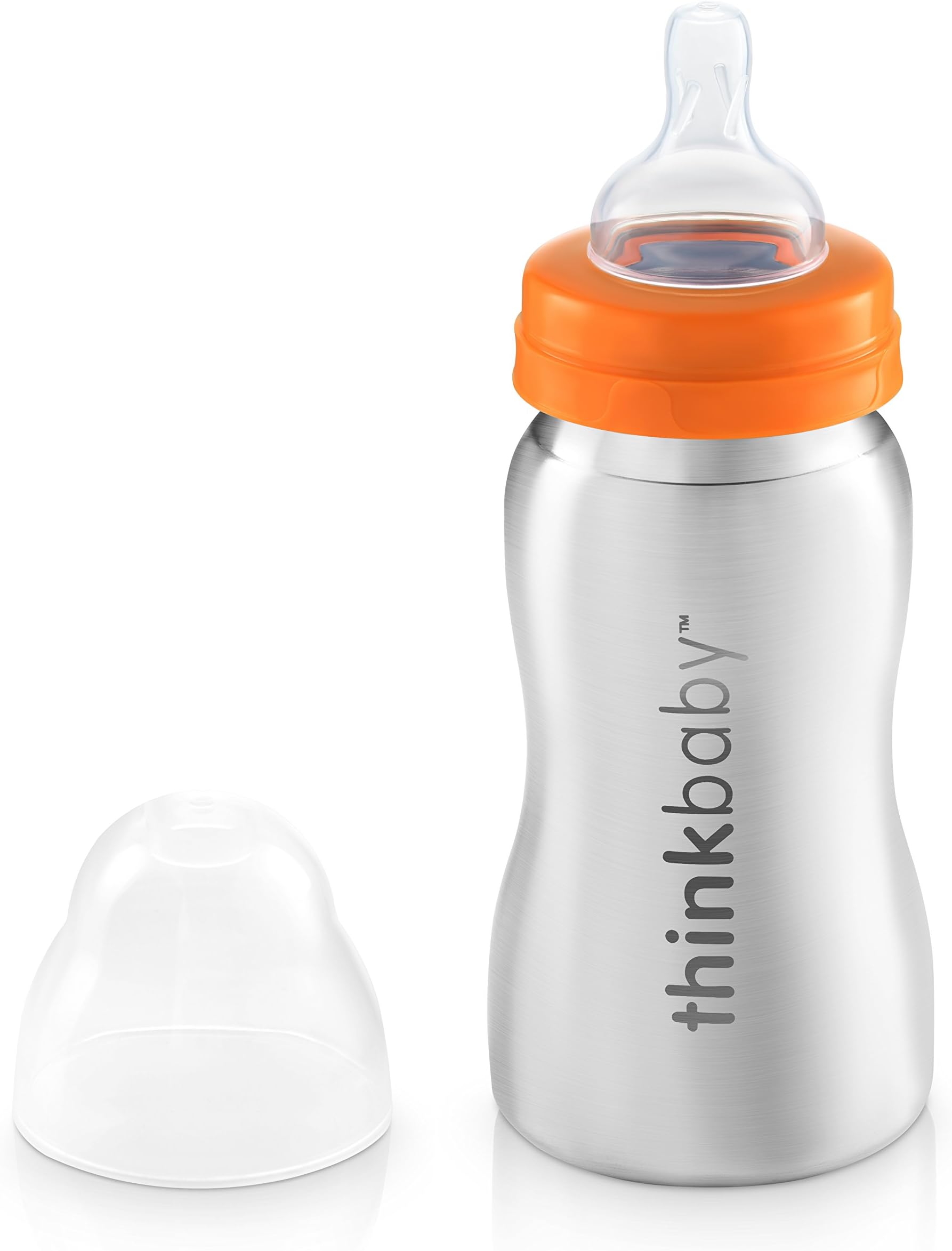 Thinkbaby Stainless Steel Baby Bottle, Orange