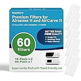 60-Pack Premium CPAP Filters Compatible with Airsense 11 &amp; Aircurve 11 Machines, Ultra Fine Replacement with Extra Thick, High Filtration &amp; Smooth Airflow, Travel Friendly