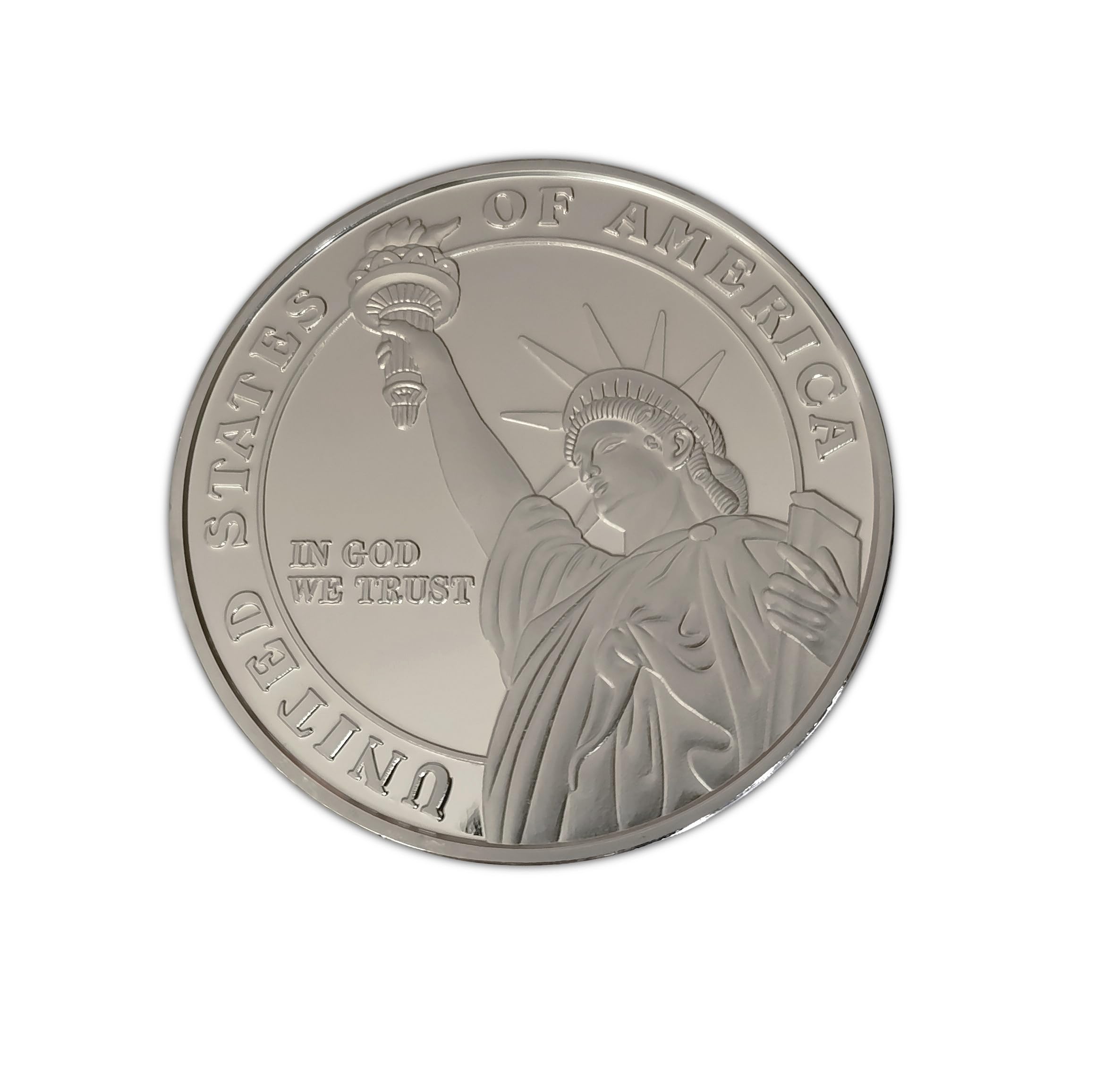 Eillwin American Liberty Medal of Honor Commemorative Coin - Silver-Tone Souvenir Token - USA Patriotism Collectible 40mm Medal