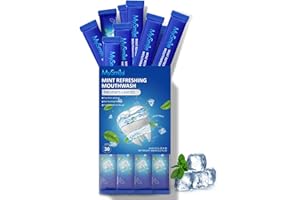 MySmile Mouthwash Alcohol Free, Mouth Wash for Adults, Fluoride Free, Fresh Mint, Travel Sachets (0.41 Fl OZ(Pack of 30))