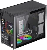 GameMax Spark Micro-ATX Gaming PC Case Dual Tempered Glass USB3 Type C White view 9