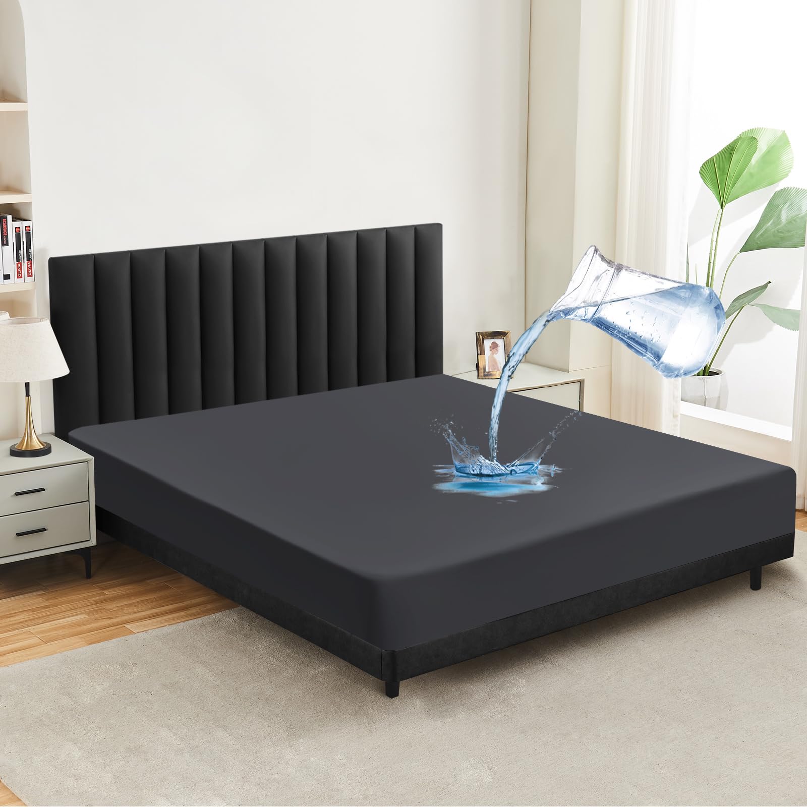 mafudoxi Mattress Protector Waterproof 90 x 200 cm, Incontinence Fitted Sheet, Breathable Mattress Protector Bed Sheet, Moisture Protection Fitted Sheet, Incontinence Underlay, Washable at 60°C,