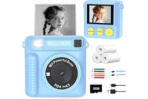 VFU Kids Instant Print Camera - Christmas Birthday Gifts for Girls Boys, Instant Cameras That Print Photos for 4 5 6 7 8 9 10 Year Old Girl Birthday Gift with 32GB SD Card