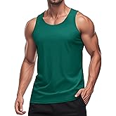 MAGCOMSEN Men's UPF 50+ Tank Top Quick Dry Summer Workout Muscle Sleeveless Shirts for Swim Beach Bodybuilding