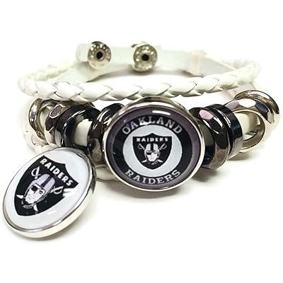 Oakland Raiders White Leather Bracelet with Shield Kuwait Ubuy