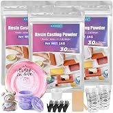 Resin Casting Powder 3000g (Package Upgrade), 20~30 Minutes Plaster Powder | Water Activated Plaster Powder Kit for Molds, Easy Mixing, Self Leveling, Fast Cured Casting Resin Kit for Beginners