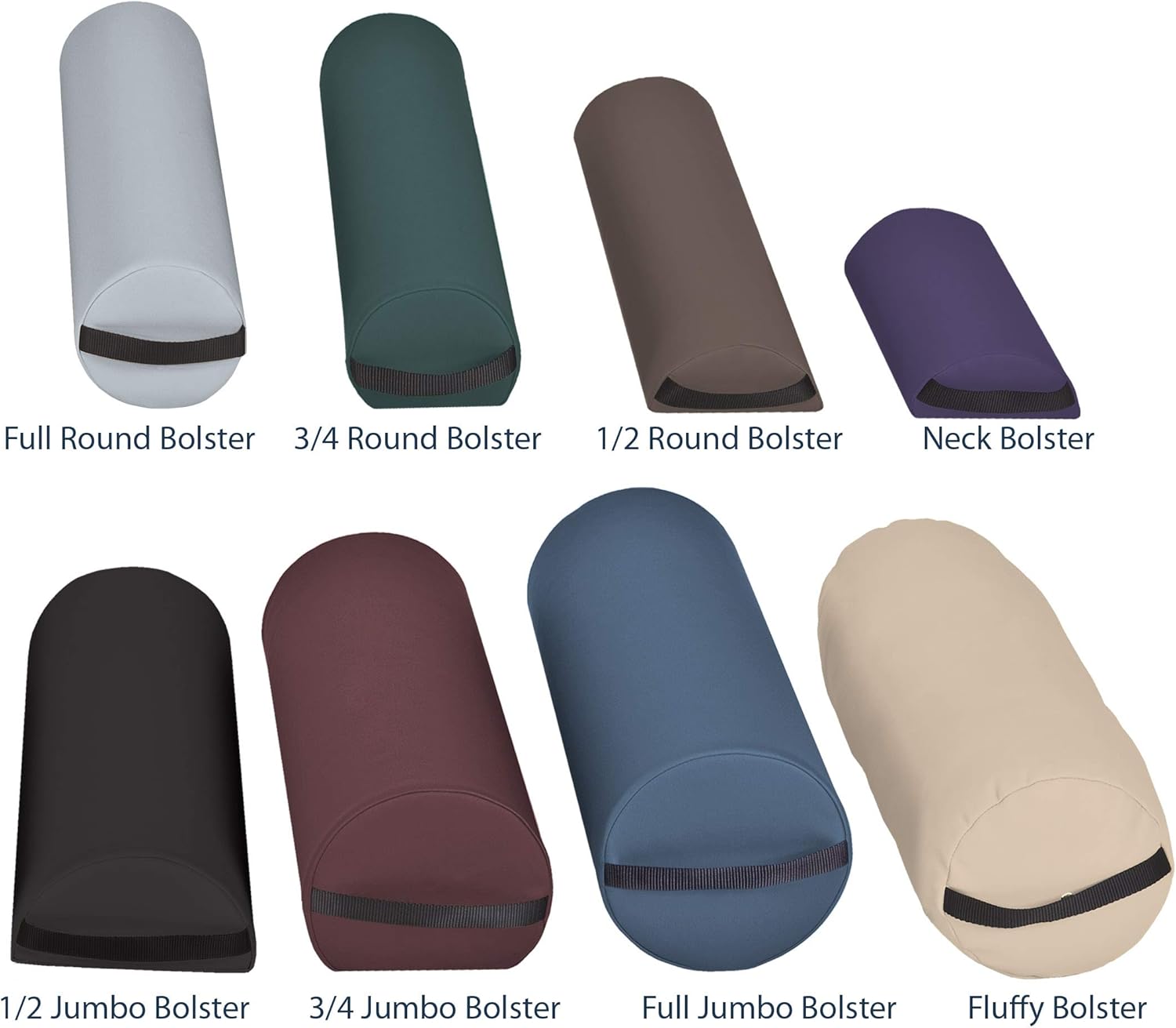 EARTHLITE Bolster Pillow Half Round – Durable Massage Bolster, 100% PU Upholstery incl. Strap Handle/Professional Quality for Massage Tables/Back Pain Relief: Health & Personal Care