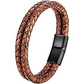 MOOKATTOO Brown Leather Bracelet for Men – Premium Artisan Handcrafted Mens Leather Bracelet, For Dad, Friends, Brother