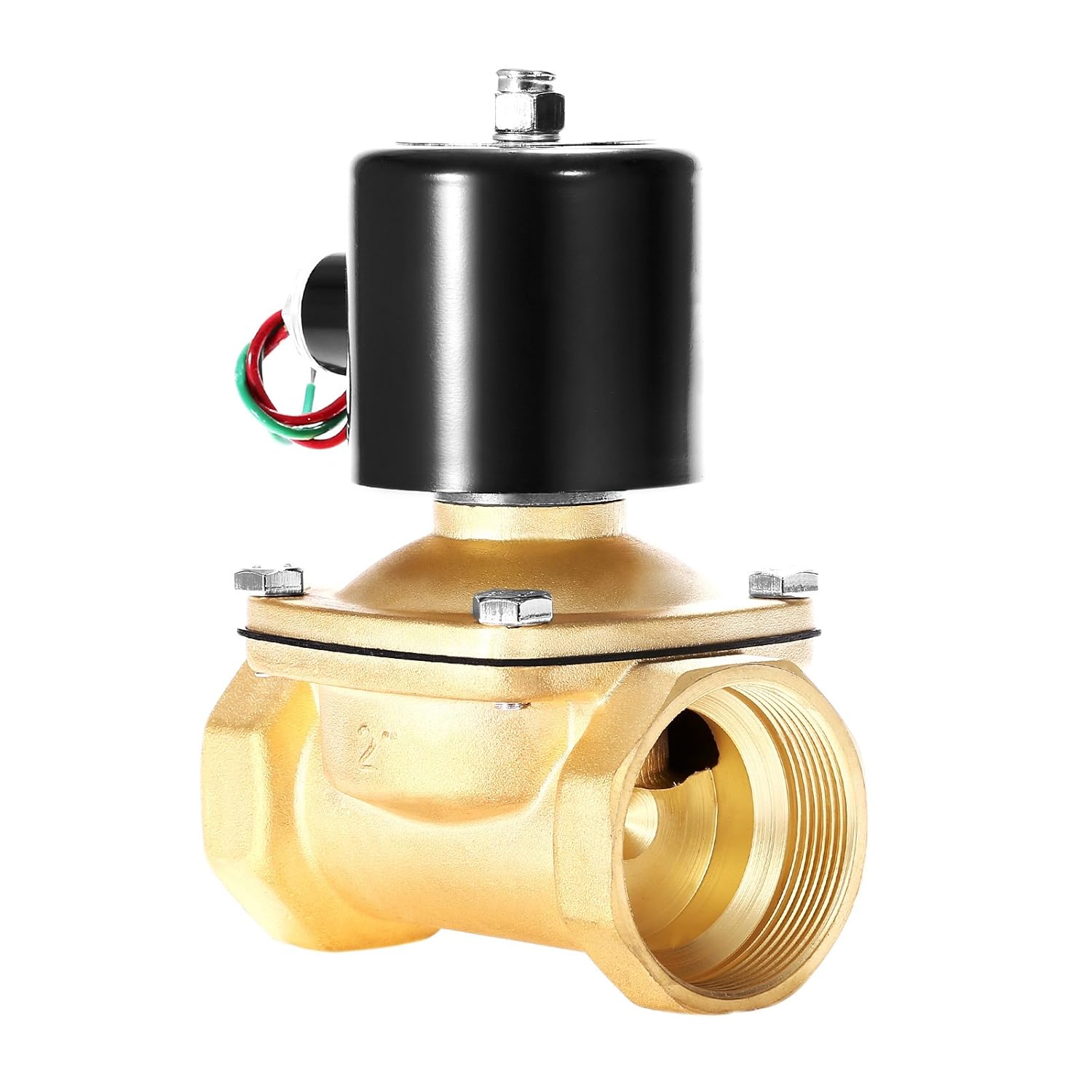 2 Inch Bananab Messing Elektrisches Magnetventil 50 8mm Bsp 220v Wechselstrom Wasser Magnetventil Normalerweise Geschlossenes Magnetventil Fur Wasser Luft Gas Ventile Baumarkt