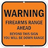 Amazon Com Minuteman Signs Aluminum Danger Keep Out Shooting Range Sign 4 Pack Orange Industrial Scientific