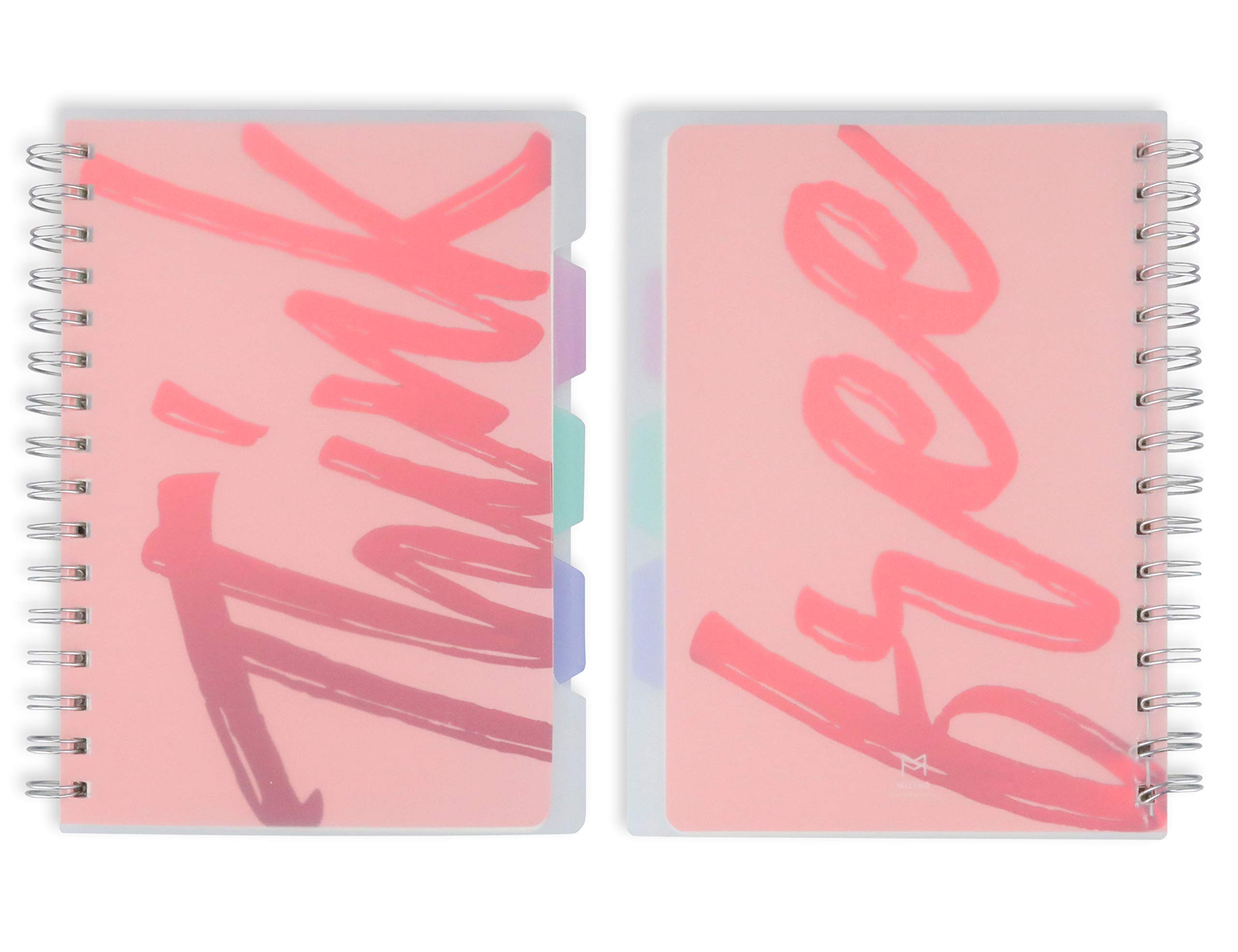 Miliko Transparent Hardcover A5 Wirebound/Spiral Notebook/Journal-2 Notebooks Gift Pack (Ruled Think Free, A5 8.27"x5.67")