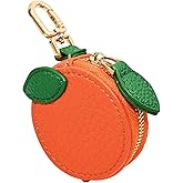 Cute Fruit Coin Purse Keychain With Zipper - Kawaii Mini Leather Bag Charm for Backpack Or Orange Bag Charm