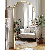 Antok Full Length Mirror, 76"x34" Arched Floor Mirror, Mirror Full Length with Stand, Wall Mounted Mirrors for Living Room Bedroom, Gold