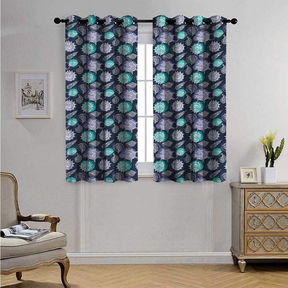 Nautical Decorative Curtains for Living Room Ocean Theme Seashells Scallop Summer Marine Coastal
