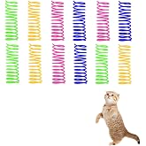 Andiker Cat Spring Toy, 12pcs 3.5 inch Spiral Cat Toy Interactive for Indoor Cat, Elastic Colorful Plastic Cat Coil Spring Toy New Upgrade Extended Large Spring Toy for Kitten Relieve Boredom