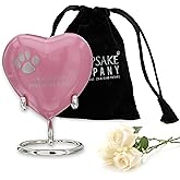 Pink Heart Keepsake Urn for Pets - Cat's Ashes (3 Inches) - Mini Urn