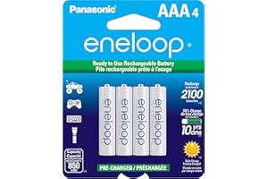 Panasonic BK-4MCCA4BA Eneloop AAA 2100 Cycle Ni-MH Pre-Charged Rechargeable Batteries, 4 Pack