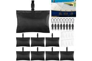 NVAAV 8 Pack Boat Cover Sand Bag Mooring Kit, Weighted Bags for Boat Mooring Covers Car RV, 1680D Marine Grade Sand Bags for Weight, Windproof Weighted Sandbags Tarp Weights Clip Boating Accessories