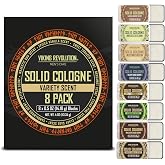 Viking Revolution Solid Cologne Set - 0.5 oz (8 Pack) | Includes Sandalwood, Vetiver, Sweet Tobacco, Clary Sage &amp; More - Travel Wax Colognes - Great Gift Set for Men