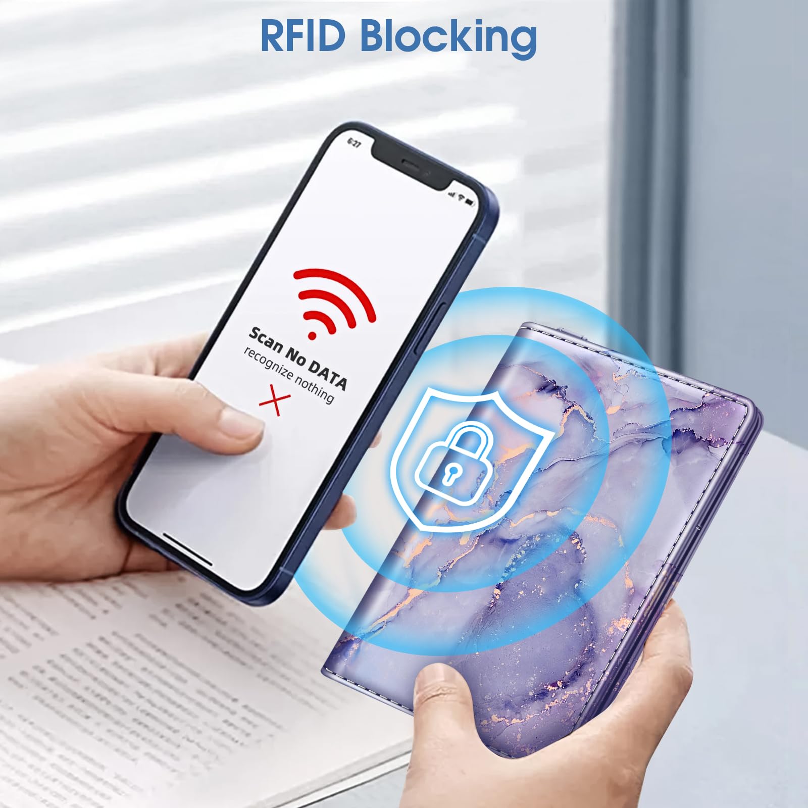 FINTIE Passport Holder with Airtag Holder, Slim Travel Wallet RFID Blocking Passport Cover Protector Essentials with Credit Card Slots for Women/Men