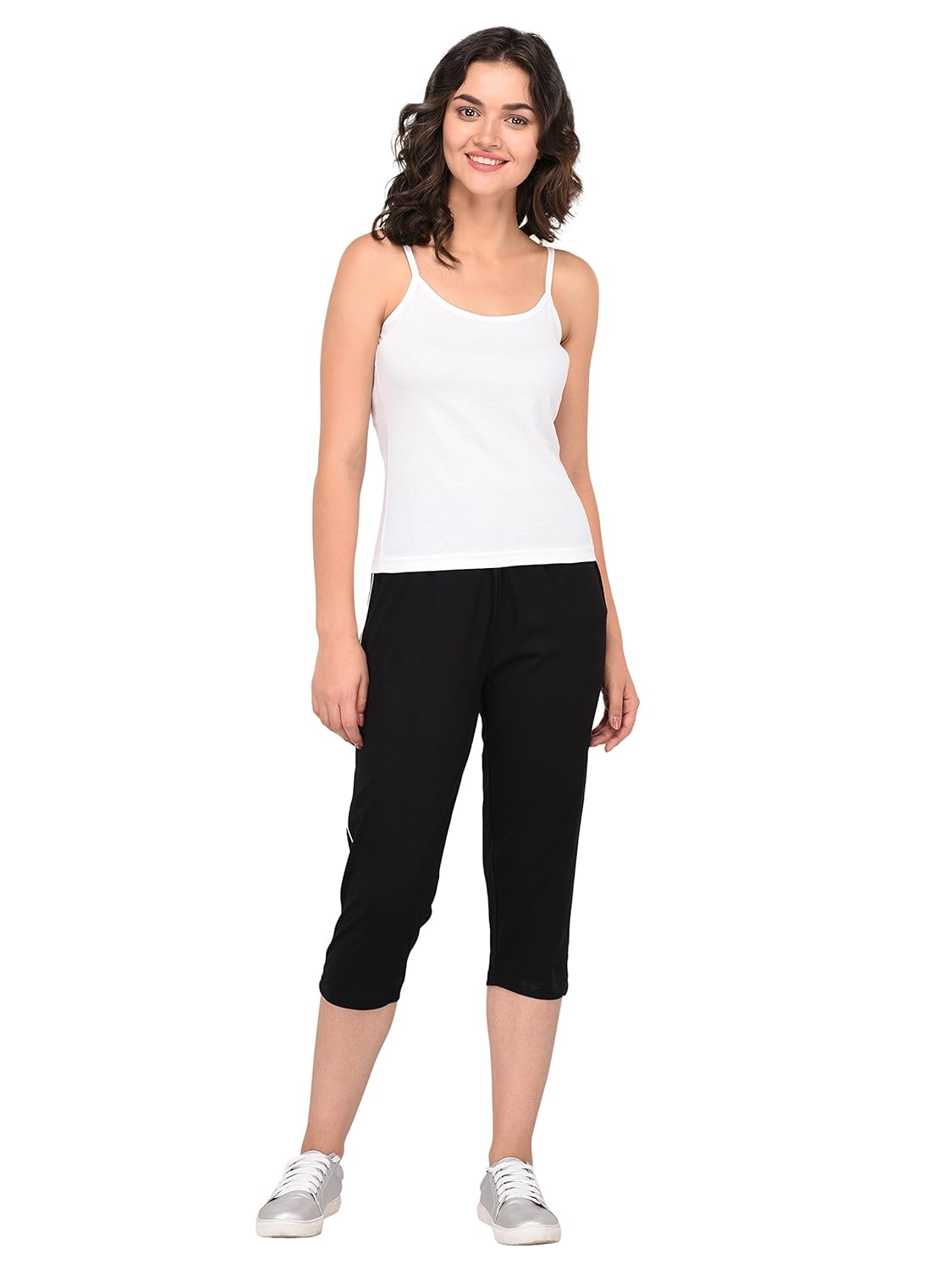 espresso women's casual relaxed fit cotton 3/4th capri pants