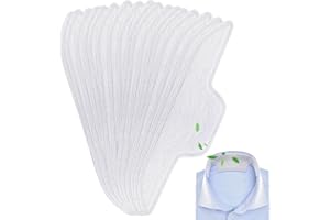 Tmsek 50Pcs Sweat Pads for Collar Protectors for Mens Shirts, Disposable Sweat Pads for Women, Large Shirt Neck Collar Protector Tape, Unflavored Invisible Liner Patches Against Sweat Stain (1Pack)