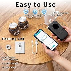 Phomemo D30 Label Maker Machine, Bluetooth Mini