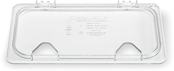 CARLISLE FOODSERVICE PRODUCTS STORPLUS EZ ACCESS LID, COVER FOR 1/3 SIZE FOOD PANS, DOUBLE NOTCHED, 12.75″ X 7″, 6 COUNT, CLEAR