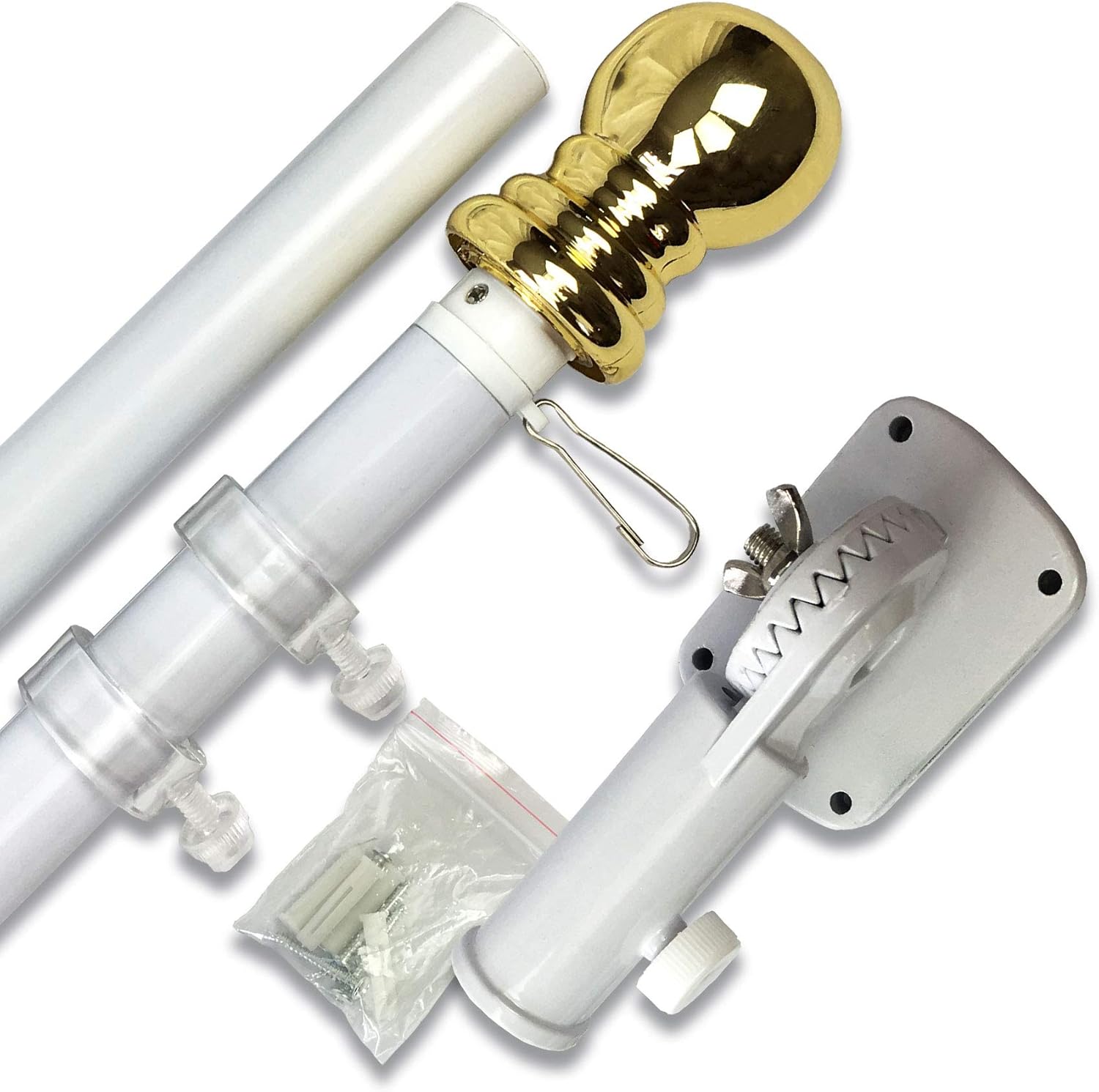 USA Flag Co. Flag Pole Kit Includes 6 ft FreeSpin Anti