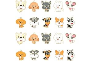 UR URLIFEHALL 40 pcs 10 Styles Pet Dog Enamel Charms Puppy Animal Pendants Charms for DIY Necklace Bracelet Crafting Jewelry 