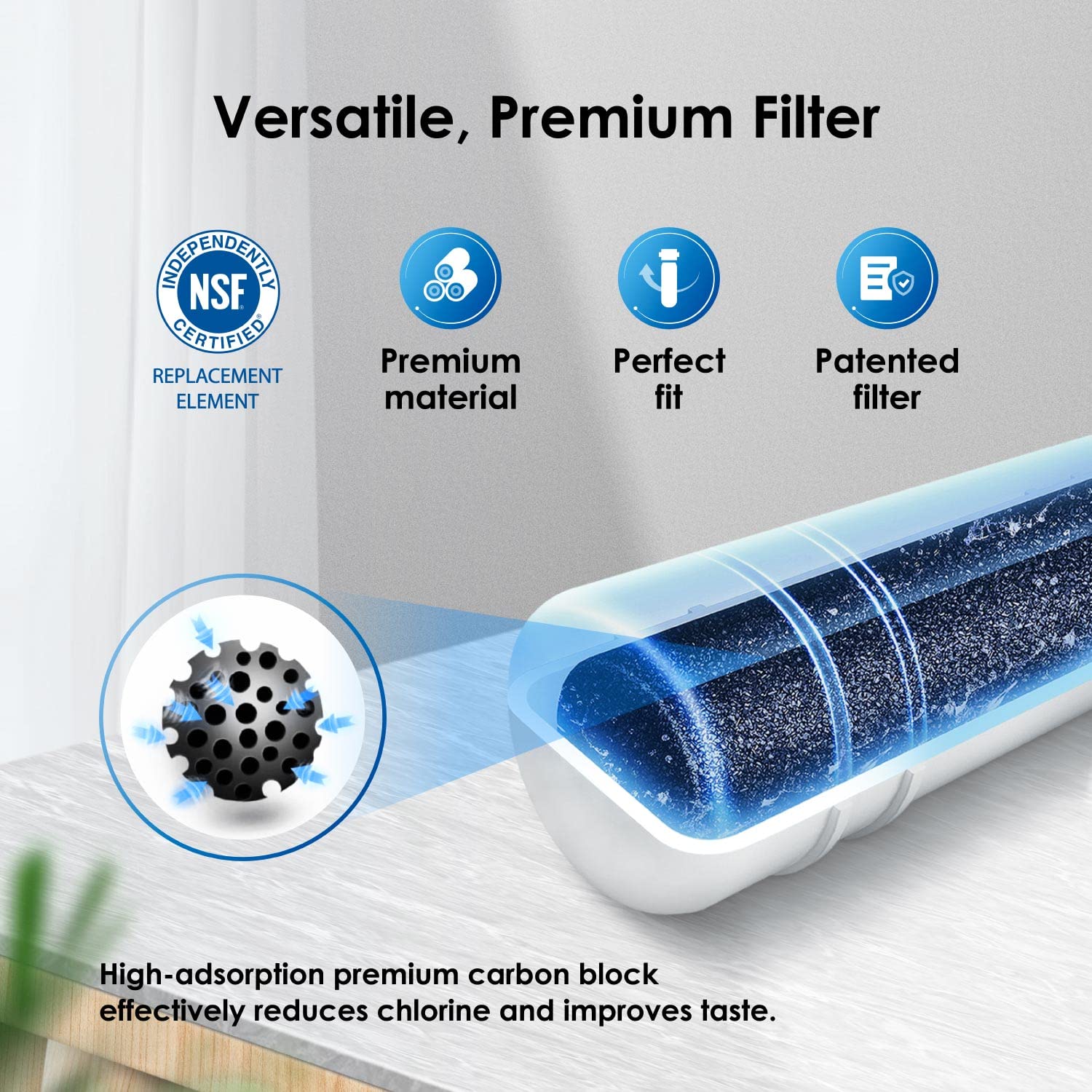 Waterdrop Plus LT1000PC ADQ747935 NSF 401 Refrigerator Water Filter and Air Filter, Reduce PFAS, Replacement for LG® LT1000P®, LRFWS2906V, LRMVS3006S, LMWS27626 and LT120F®, 3 Combo (Package May Vary)