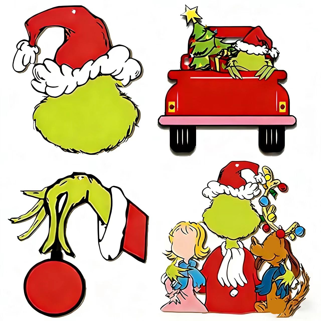 Photo 1 of 4 PCS Christmas Tables Centerpieces Decorations for Home Wooden, Christmas Tiered Tray Decorations Set for Kitchen Office Home Indoor Mantel Decorations