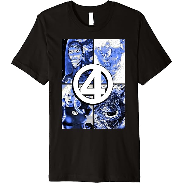 Amazon.com: Marvel Fantastic Four Group Shot Logo Box Up T-Shirt