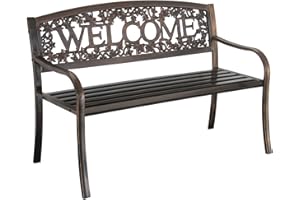 Leigh Country TX94101 Metal Welcome Outdoor Bench
