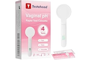 T TESTAHEAD Vaginal pH Test Strips, Feminine Health Vaginal pH Test Strips Kits for Bacterial Vaginitis, Trichomonas Vaginitis, Individual Aluminum Foil Wrapped (4-Packs)- Genuine Sole Seller (haohui-bio)