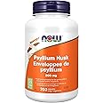 NOW Supplements, Psyllium Husk Caps 500 mg, Natural Soluble Fibre, Intestinal Health*, 200 Veg Capsules