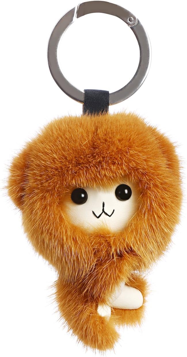 Fashion Key Chain, Gold brown Lucky Monkey,Bag and key charm,Designed by Ella Liu โฆ