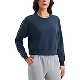 CRZ YOGA SoftAura Pullover Sweatshirt for Women - Crewneck Workout Casual Basic Fall Sweat Shirts