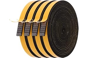 Futuwi Weather Stripping Door Seal Strip-4 Rolls,1/2 Inch Wide X 1/8 Inch Thick Total 52 Feet Long, Adhesive Foam Tape for Wi