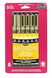 Sakura 30062 6-Piece Pigma Micron Ink Pen Set, Black
