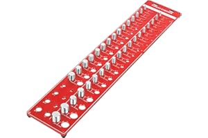 IONTRAVEL 34 Nut and Bolt Thread Checker, Thread Checker, Bolt and Nut Identifier Gauge, 15 Metric and 19 Standard Sizes of Nut and Bolt gauge with 8 Drill Big Gauge, Inch and Centimeter Ruler, Aluminum
