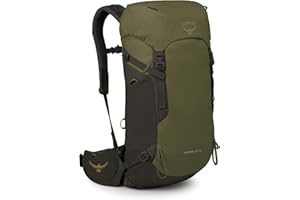 Osprey Kestrel LT 28L Men's Backpacking Backpack - Lightweight Hiking & Travel Bag with Waterproof Raincover, Moss Green