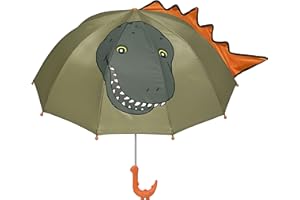 Kidorable Green Dinosaur Umbrella for Boys w/Fun Dino Handle, Pop-Out Spikes, Big Smile