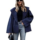Hooever Women's Shawl Collar Sweater Oversized Cardigan Open Front Fall Winter Cropped Knit Sweater