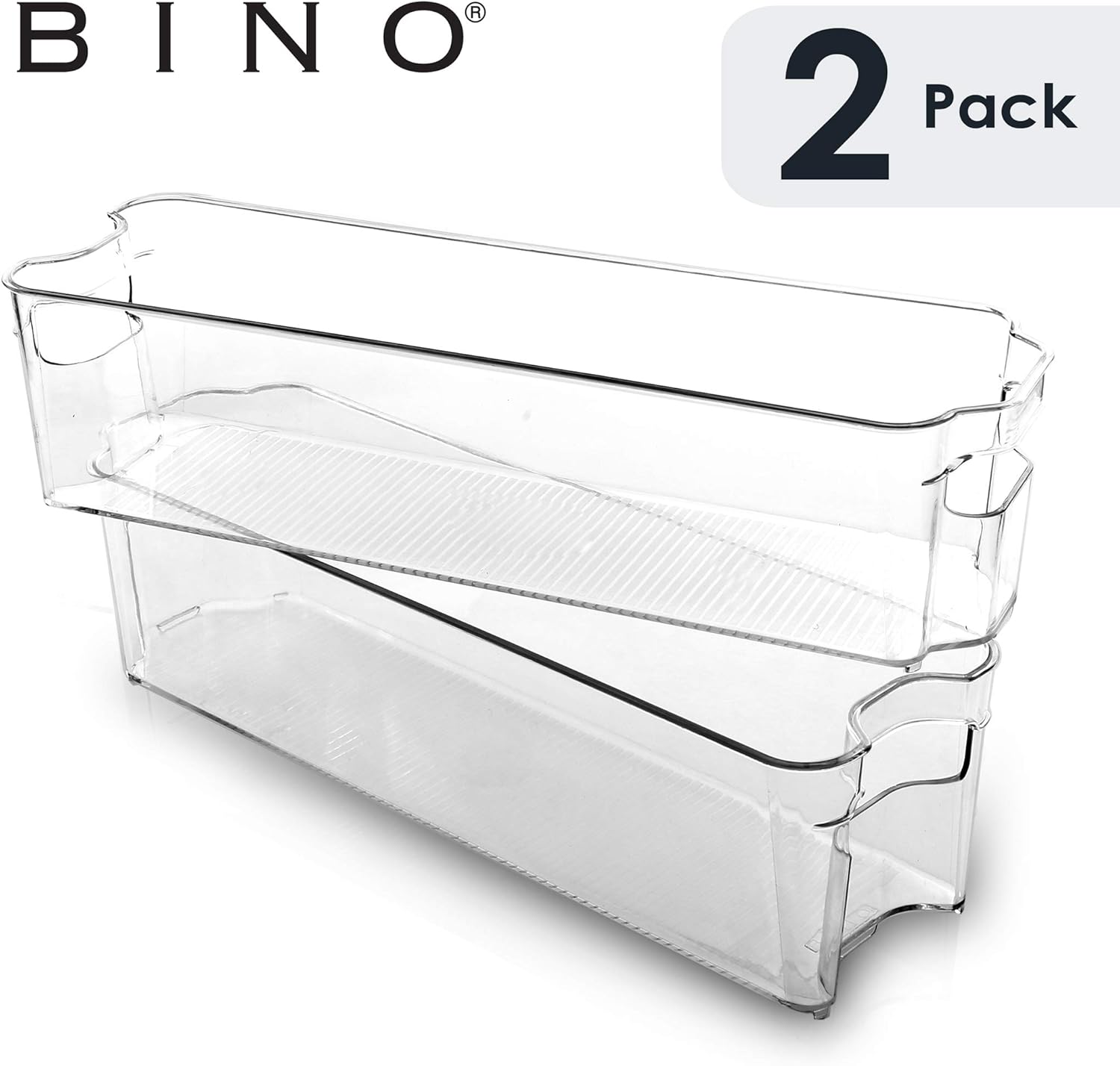 BINO Stackable Rectangular Plastic Storage Organizer Bin, Small 2
