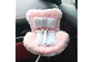 WALANT Doll Car Seat Compatible with Labubu, Chair for 10-17cm Dolls - Adjustable Safety Strap, Air Vent Clip & Desktop Stand, Soft Cushion, Cute Car Ornament Gift for Collectors & Fans (Pink)