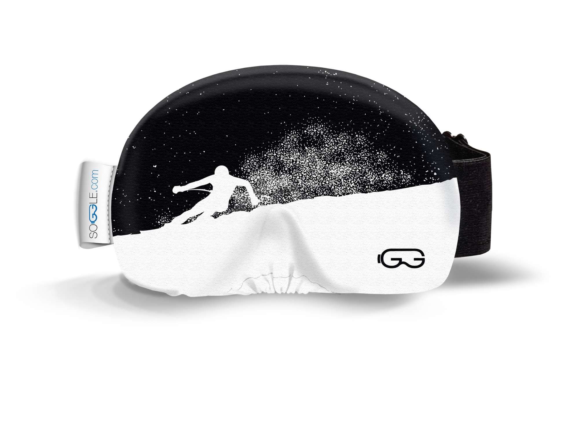 SOGGLE Ski Goggles Protective Cover made of Microfibre (one size), Colour: black-white 01 skier