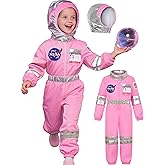 Nuehoryu Astronaut Costume for Kids Space Suit for Girls with Helmet for Halloween Cosplay Career Day